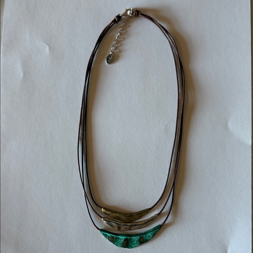 Silpada Layered Necklace with Gold and Turquoise Accents
